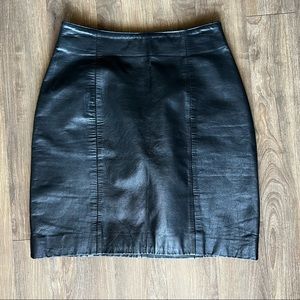 Black Leather Skirt | M | Gently Used Leather by Wilsons Genuine Leather Skirt